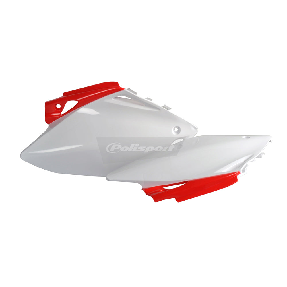 Polisport Side Panels Red CR 04-White For Honda CRF 450R OEM Color 2007-2008
